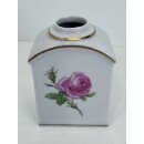 Meissen Porzellan Teedose Dekor Rosa Rose Dose...