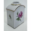 Meissen Porzellan Teedose Dekor Rosa Rose Dose Aufbewahrungsdose #9483