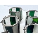 12x Antik Vintage Teelicht Windlicht Kerzenhalter Jugendstil Buntglas Deko #9963