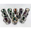 12x Antik Vintage Teelicht Windlicht Kerzenhalter Jugendstil Buntglas Deko #9963