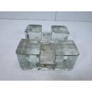 Vintage Glas Kerzenhalter Eisglas Stövchen Blockglas...