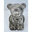 Vintage Metall Sparschwein Spardose Bären versilbert...